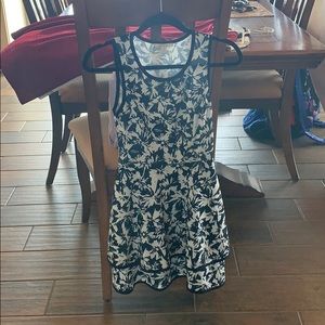 Blue and white floral dress